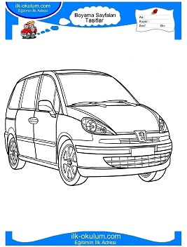 Çocuklar İçin Peugeot Boyama Sayfaları 